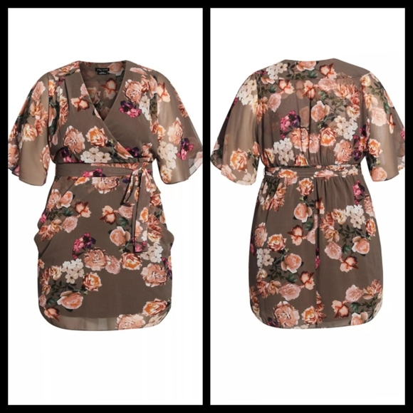 City Chic Boho Floral Dress 14 & 18 NWT - Picture 2 of 4